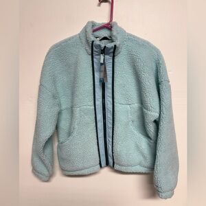 DSG Girls Cozy Fleece Full Zip Jacket Shoreside Blue Large (14) Kids